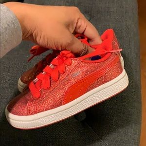 Girls Red Glitter sneakers